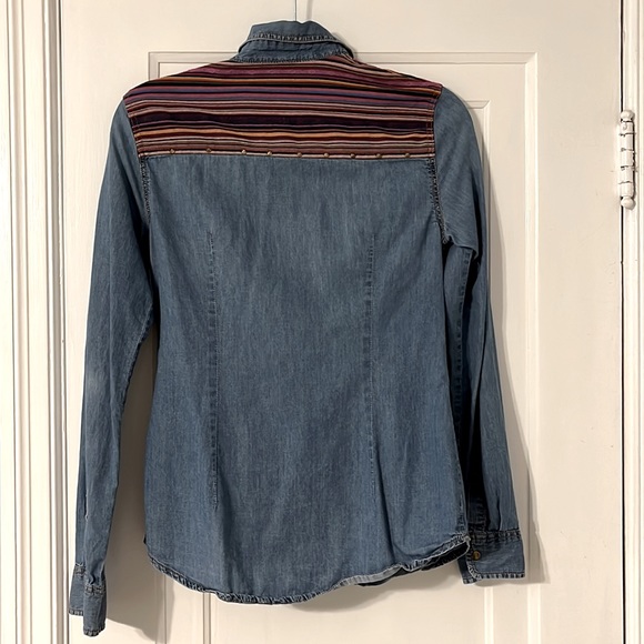 Studded Detail Jean Shirt - Picture 3 of 4